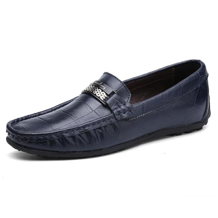 Men Shoes Casual Genuine Leather Mens Loafers Handmade Slip on Boat Shoes  Size