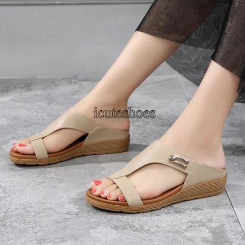 Sandals Bohemian National Style Slippers Flat Round Head Roman Sandals Shoes for Women