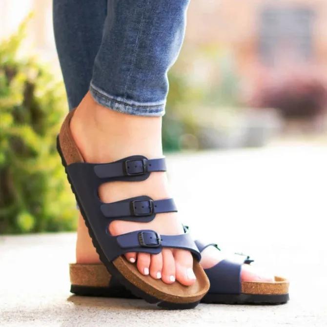 Summer Shoes Woman Outdoor Cross Sandals Mid-heel Soft Bottom Comfortable Sandals