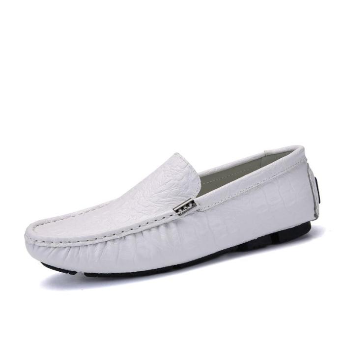 Men's Casual Shoes Luxury Leather Loafers Slip on Boat Shoes Plus Size