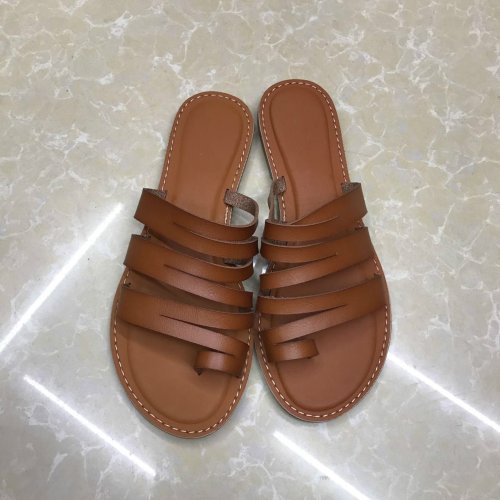 Retro Women's Slippers Gladiator Women Fashion Comfort Leather Flat with Casual Beach Travel New Slippers