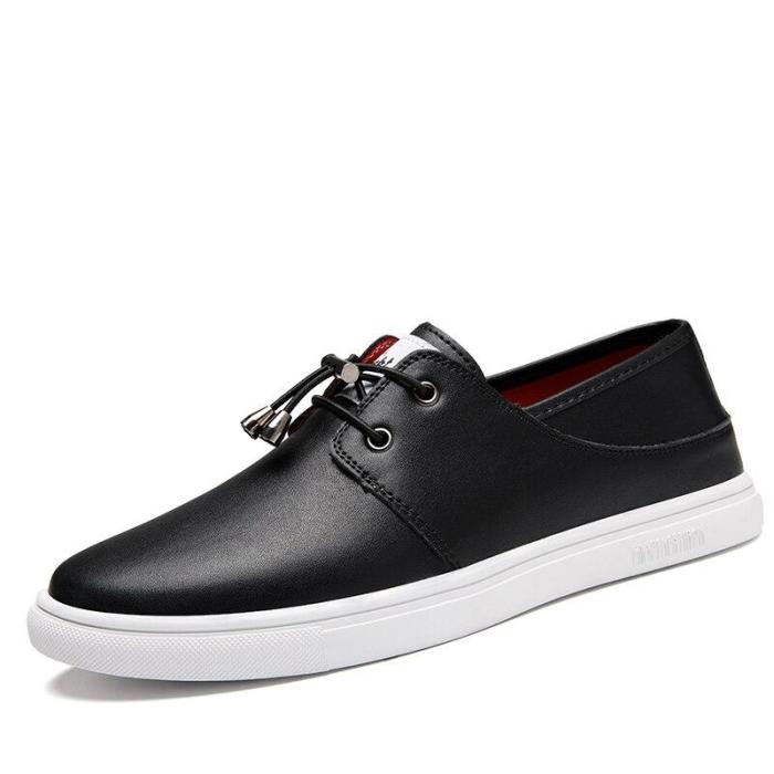 Mens Leather Shoes Fashion Casual Footwear Man Shoe White Black Leisure Sneakers Summer Autumn