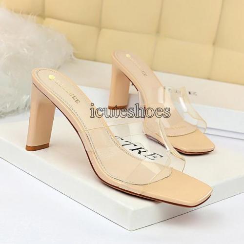 Transparen Women Slipper Summer Elegant Dress Shoes Slides Ladies Outdoor Sandal Shoes