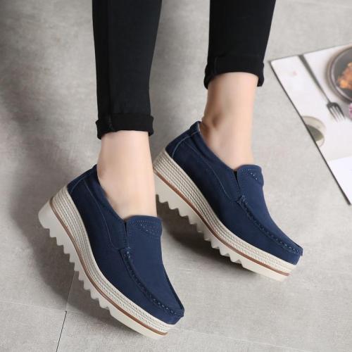 Women Shoes Platform Slip on Flats Loafers Moccasins Hollow Out Casual Shoes