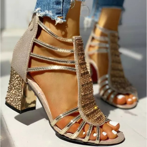 New Woman Sandals Shoes Sandalias 2020 Summer Style Wedges Pumps High Heels Slip on Bling Fashion