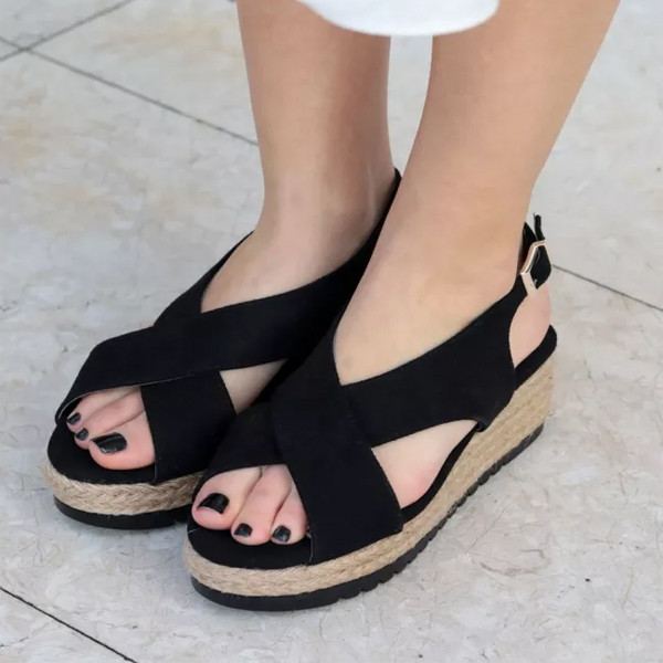 Black Padding Bottom Sandals