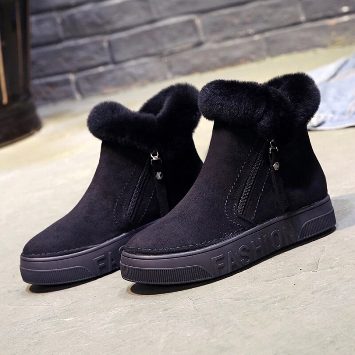 Ankle Boots Female Snow Boot Sneakers Casual Flat Shoes Woman Footwear