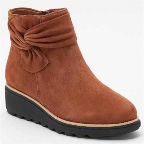 Women Boots Solid Suede Wedges ankle Boots Fashion Boots Platform