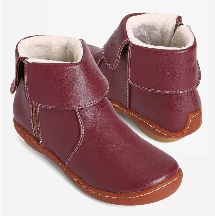 Comfy Keep Warm Casual Ankle Short Boots Zipper Soft Comfy PU Leather