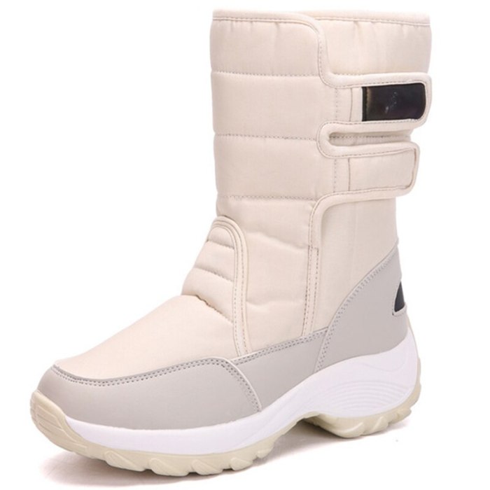 Waterproof Boots Women Winter Shoes Platform Boots WithThick Fur Mid-Calf Snow Boots  Fashion Wedge Botas Shoes Woman