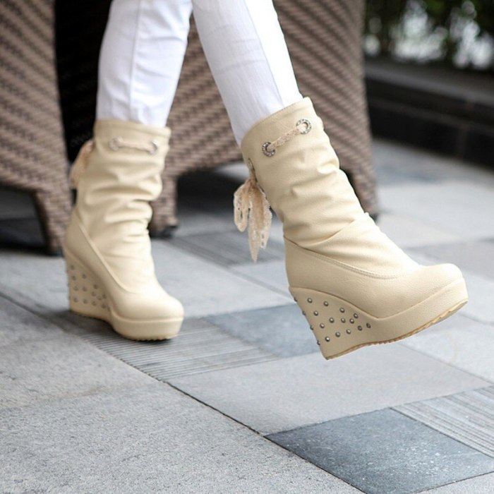 2020 Winter Boots Women Shoes Warm Comfortable Casual Snow Boots Round Toe Female Plush Mid Heel Boots Ladies Mid-Calf Boots