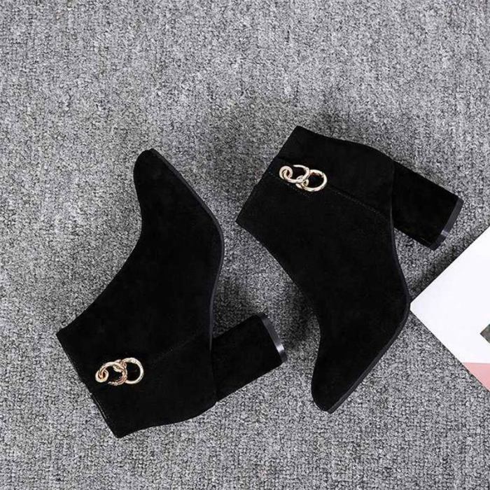 Ankle Boots Pumps Ladies Shoes High Heels Pointed Toe Plus Size Fashion Shoe