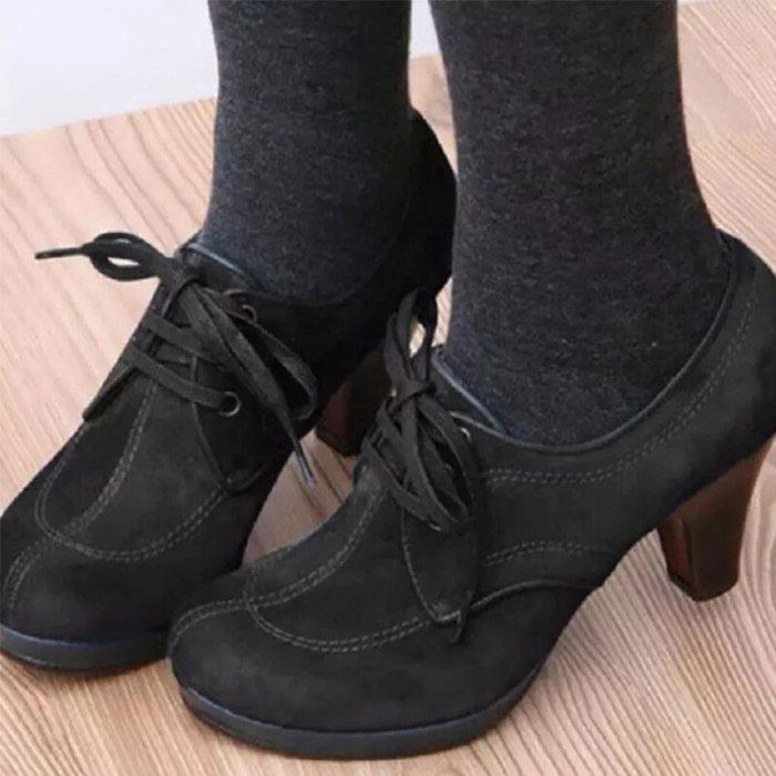 Women Ankle Boots Lace up High Heels Woman Suede Fashion Botas Ladies