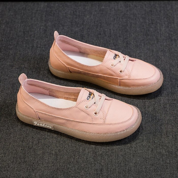 Women Flats Spring Summer White Shoes Genuine Leather Vantage Loafers Non-Slip Pregnant Shoes Breathable Walking Oxford Flat