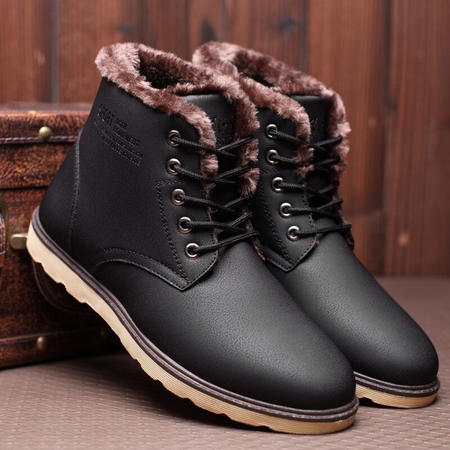 Winter Men's High Upper Board Shoes Furry Heating Tool Boots Leisure Shoes Classic Pairs Winter Boots