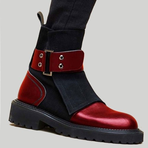 Luxury Leisure Autumn Winter Women Shoes Fashion Patchwork Ankle Boots