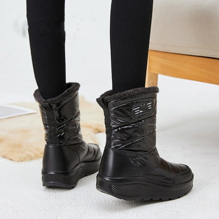 Snow Women Winter Shoes Flat Ankle Boots