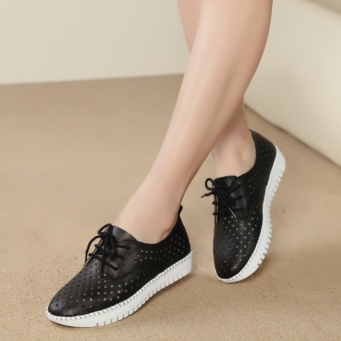 Platform Shoes Leather Walking Flat Sandals for Women