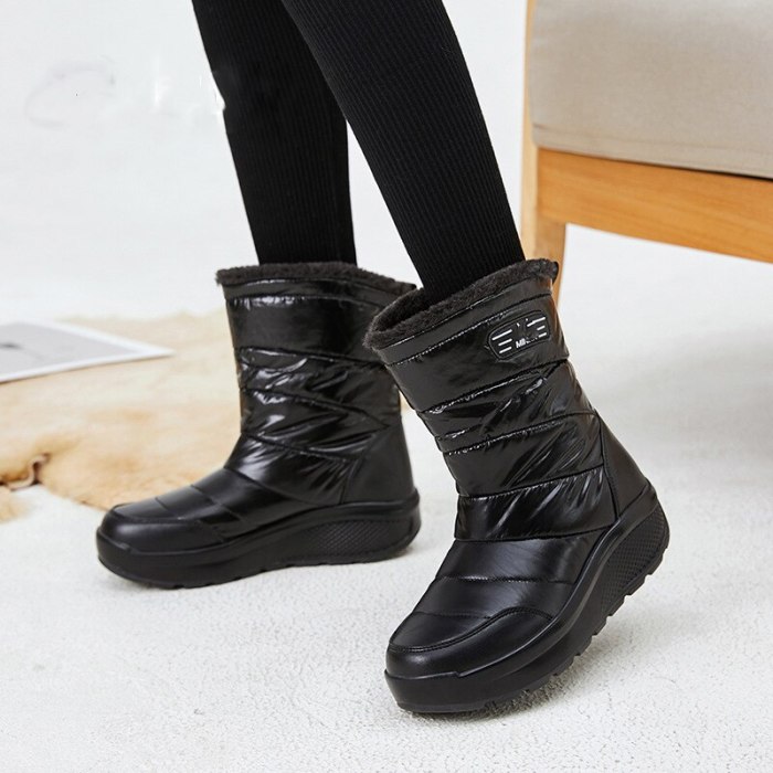 Snow Women Winter Shoes Flat Ankle Boots