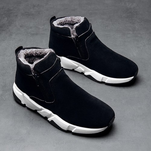 Men Boots 2020 New Winter Brushed Thick Warm High Top Cotton-Padded Shoes Snow Boots Warm Men  Casual Shoes