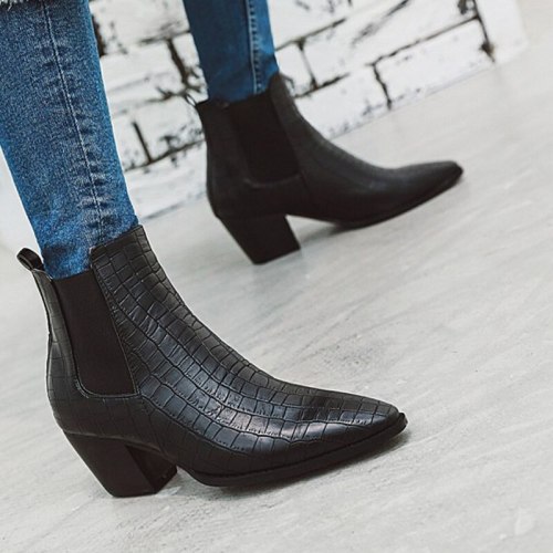 Women's Sexy Boots Pointed Toe Ankle Boots Lady Stylish High Heel Shoes