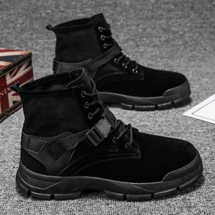 Men Boots Leather Boots Men Winter Ankle Shoes for Men Winter Casual