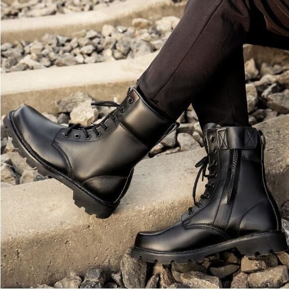 Steel Toe Military Boots Warm Fur Winter  Men Safety  Work Boots