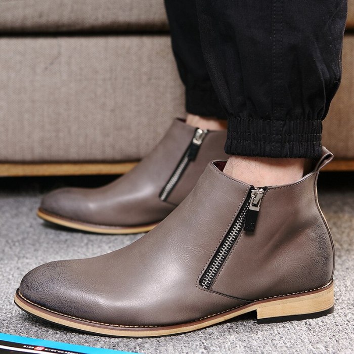 Leather Boots Men Shoes Footwear Party Business Oxfords Ankle Men Boots