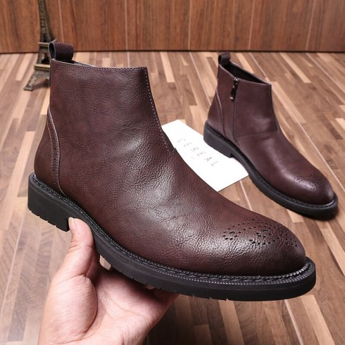 Boots Men Winter Shoes Boots Casual Leather Ankle Boots