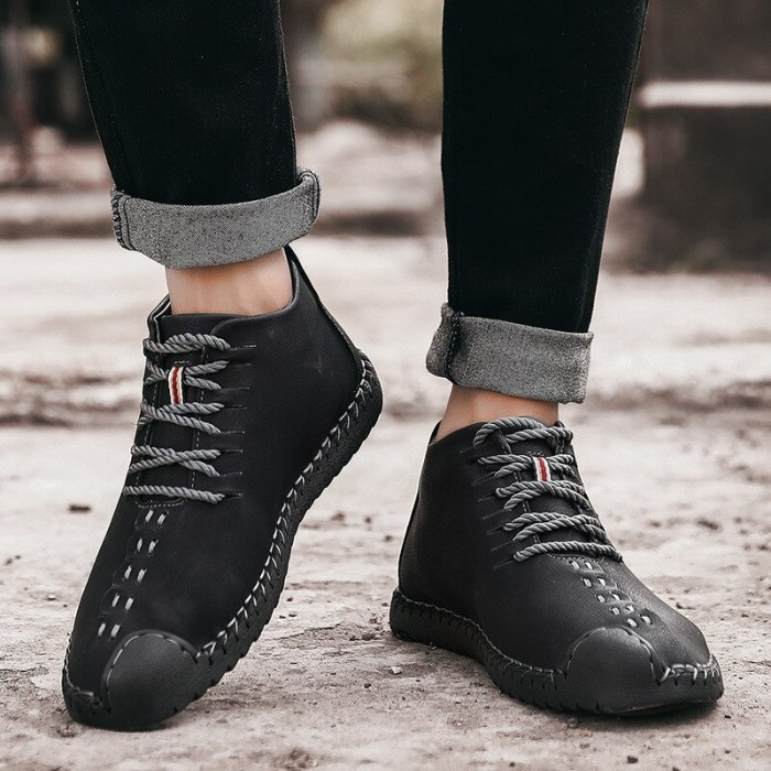 Winter boots for Men Vintage Leather sneakers size  Retro Ankle boots
