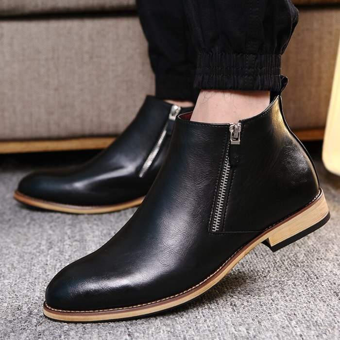 Leather Boots Men Shoes Footwear Party Business Oxfords Ankle Men Boots