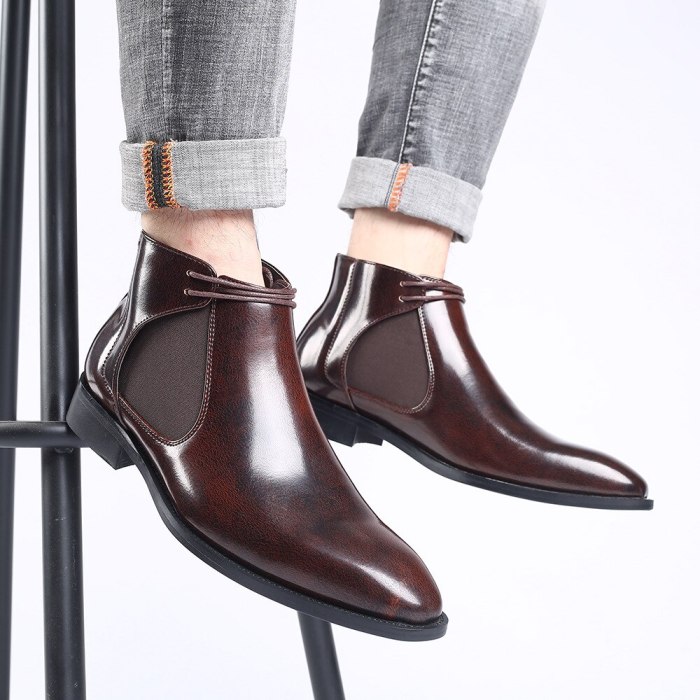 British Pointed Boots for Men Spring Business Chelsea Boots Men