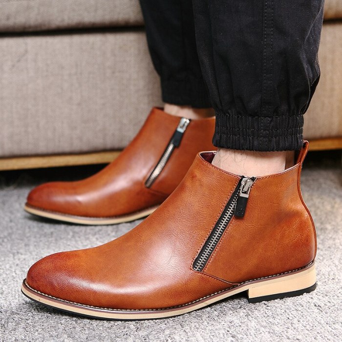 Leather Boots Men Shoes Footwear Party Business Oxfords Ankle Men Boots