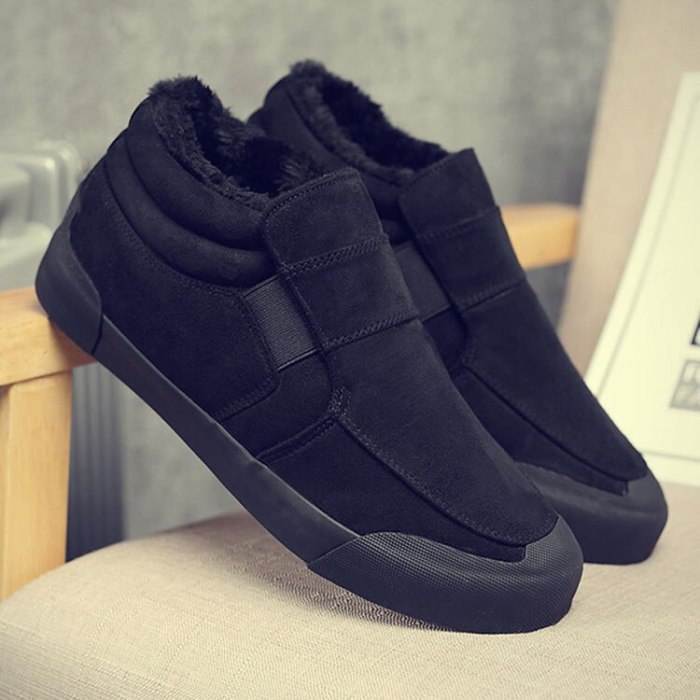 winter section suede soft bottom short plush fashion casual men's boots