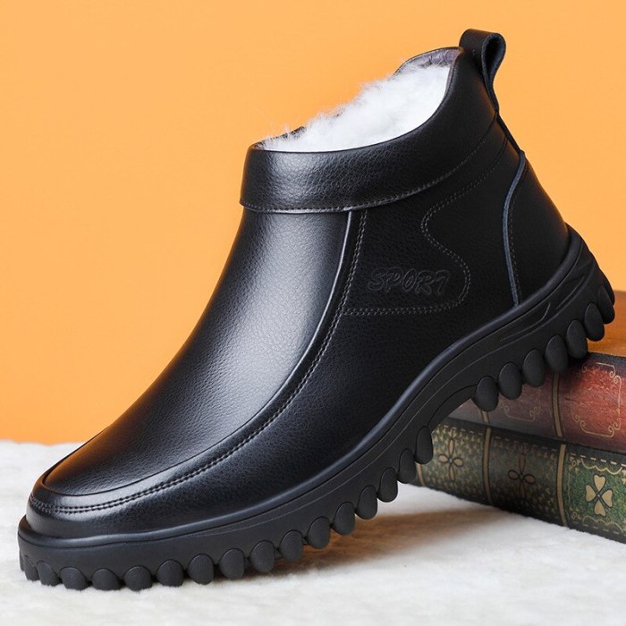 Leather winter boots men Boots Fashion Footwear Shoes Casual Shoes snow boots
