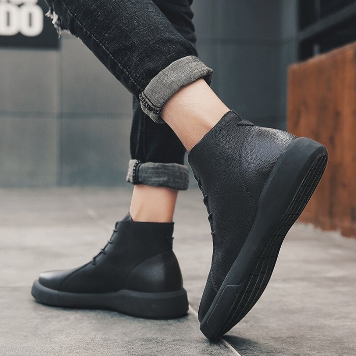 Mens outdoor Ankle Boots High-top fashion Walking Shoes