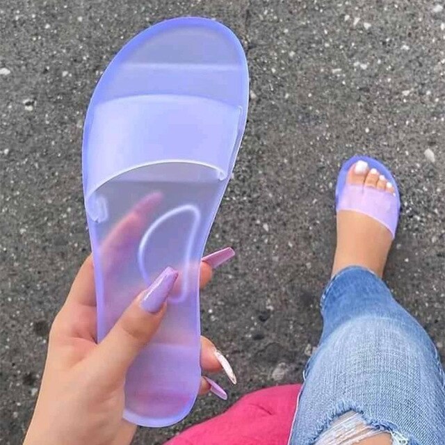 Women Crystal Slippers Jelly shoes Woman Candy Colors Shoes