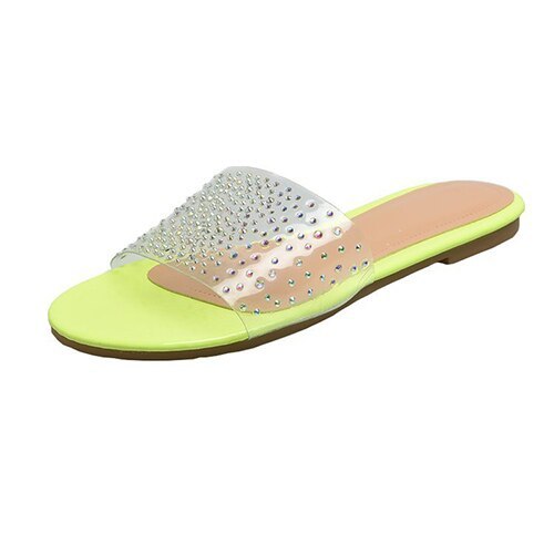 Women Crystal Flat Slippers Female Sexy Open Toe Jelly Shoes