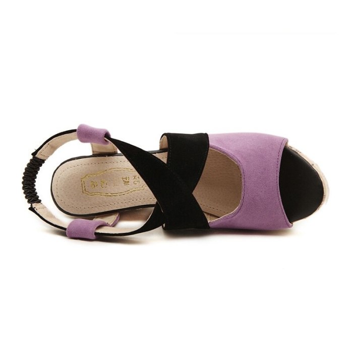 Wedges Sandals Women High Heels  Mixed Colors Cross Female Sandals
