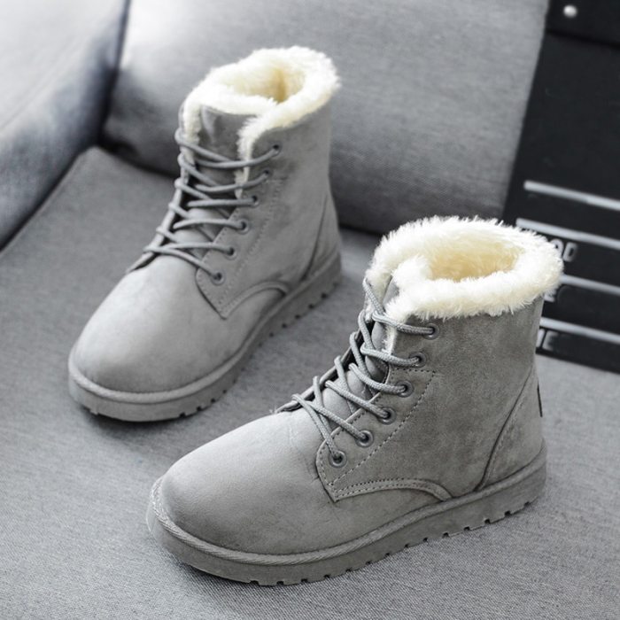 Winter Warm Thicken Fur Snow Boots Comfortable Female Ankle Boots