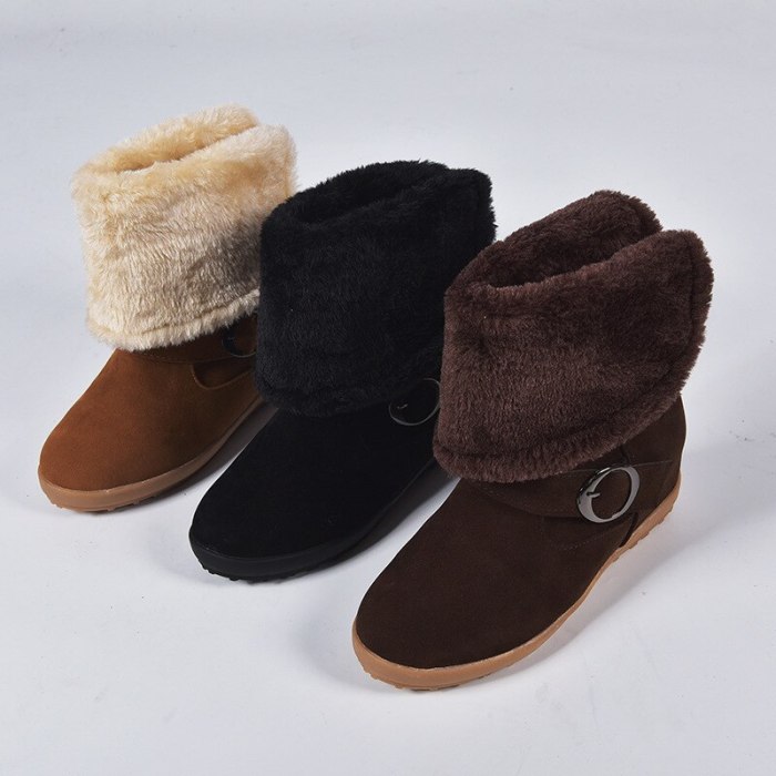 Winter Snow Boots Platform Warm Buckle Shoes