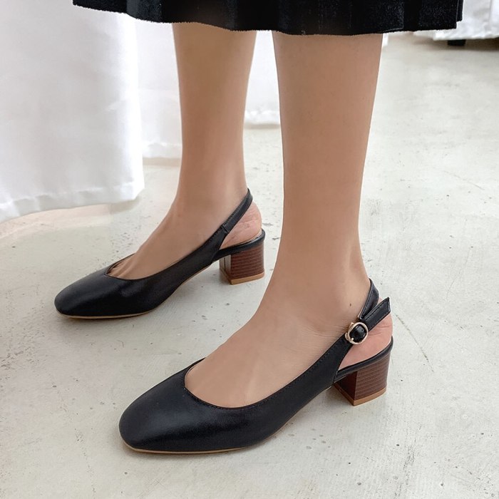 Heels buckle Strap concise sandals  office shoes women sandals