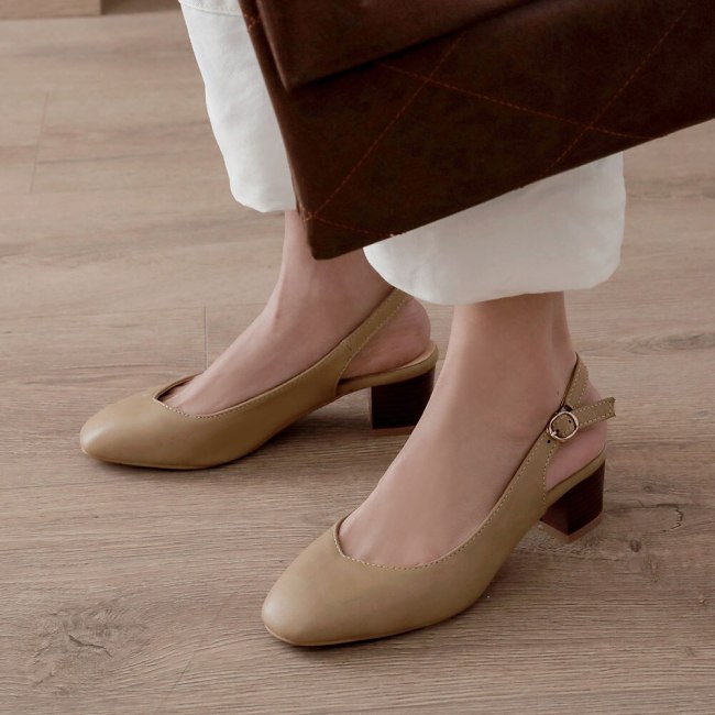 Heels buckle Strap concise sandals  office shoes women sandals
