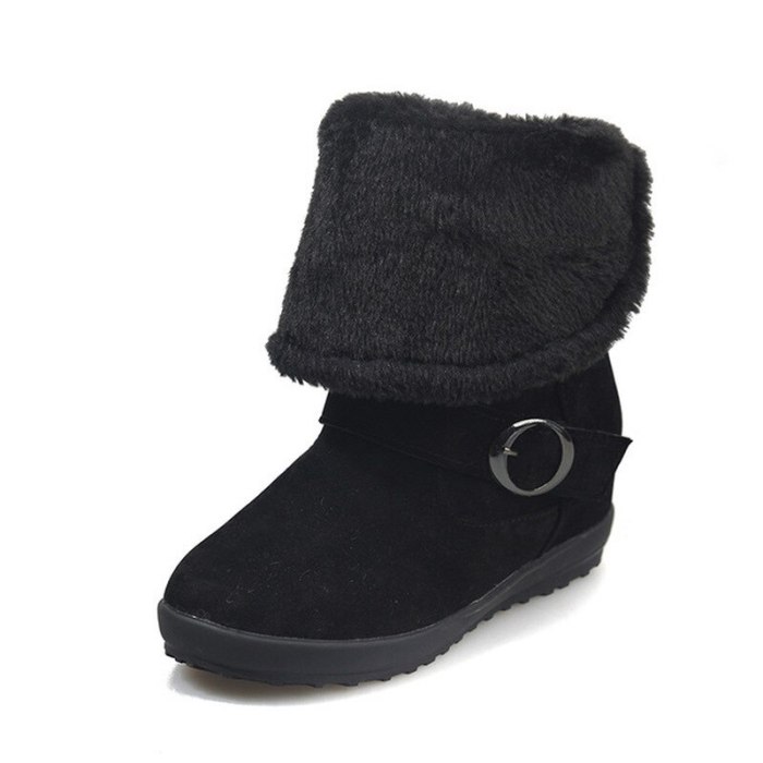 Winter Snow Boots Platform Warm Buckle Shoes