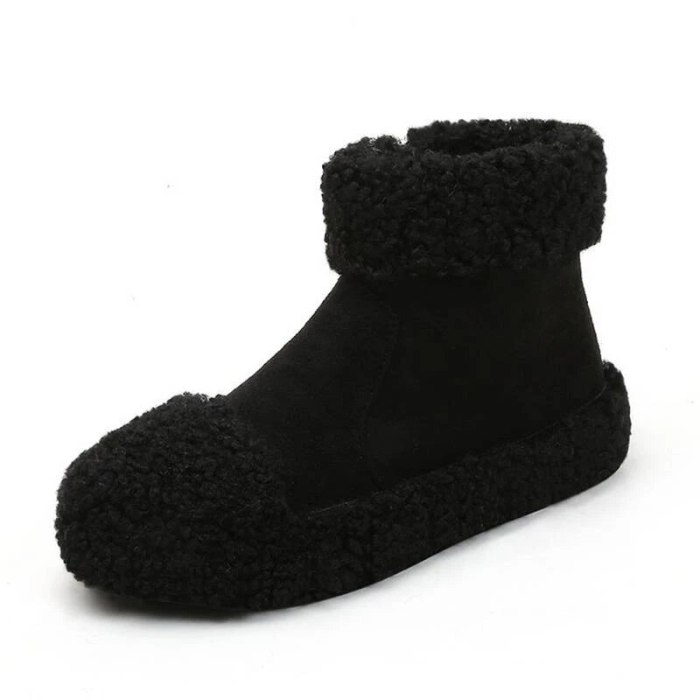 Winter Women Platform Flats Short Slip Casual Shoes