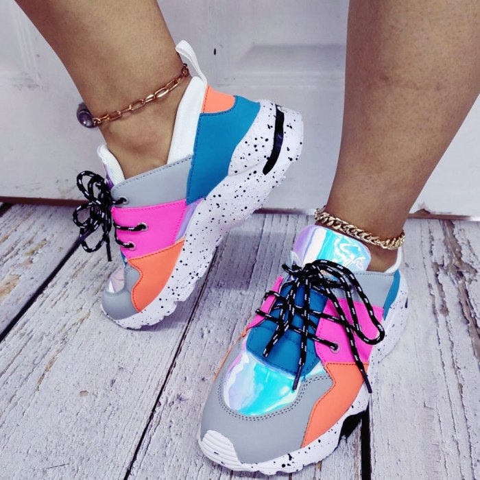 Fashion Chunky Sneakers Comfortable Casual Shoes Women All Match Flat