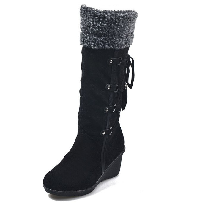 Winter Mid-calf Heel Round Toe Footwear Casual Shoes