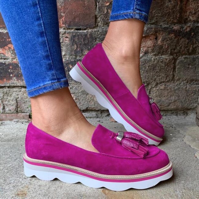 Women's ShoesPlatform Casual Female Autumn Footwear Tassle Ladies Flat Sneakers Lazy Shoes