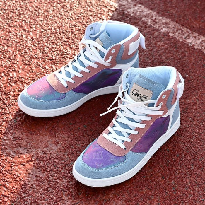 high-top shoes light and comfortable breathable trend  casual  shoes