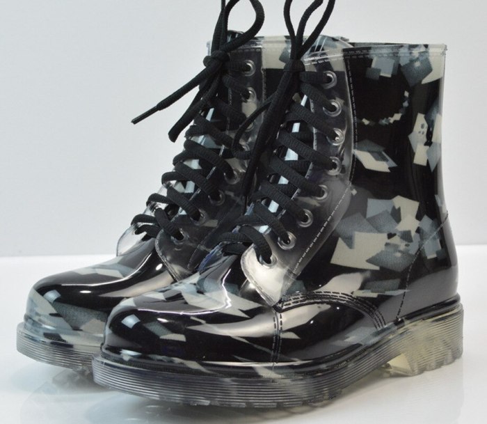 All Season Women Floral Rain Boots Transparent Waterproof Fashion Ladies Shoes
